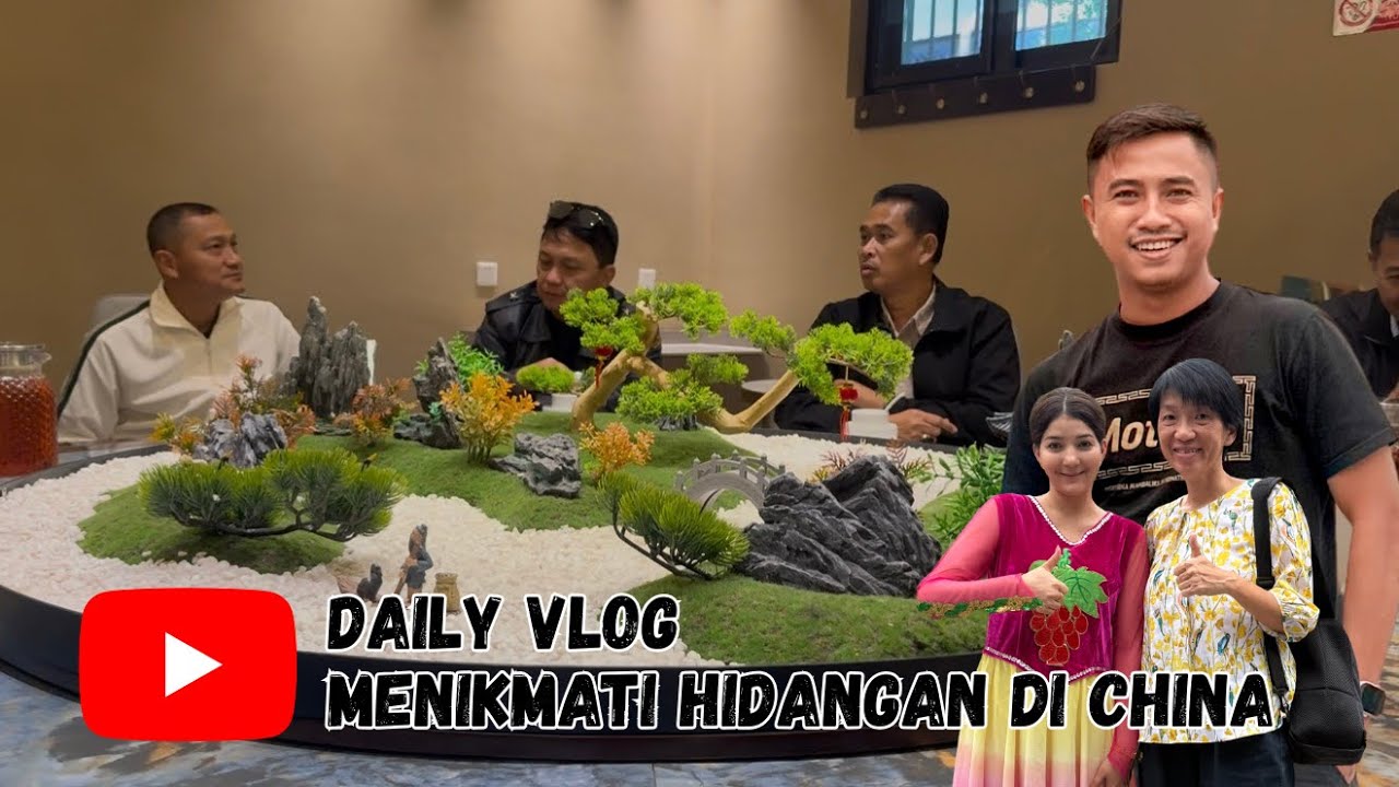 Menikmati hidangan di china