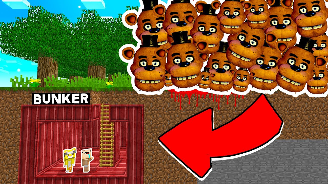 BUNKER SECRETO VS APOCALIPSIS DE FIVE NIGHTS AT FREDDY´S EN MINECRAFT 😱| MICHI Y BEBE NOOB VS FREDDY