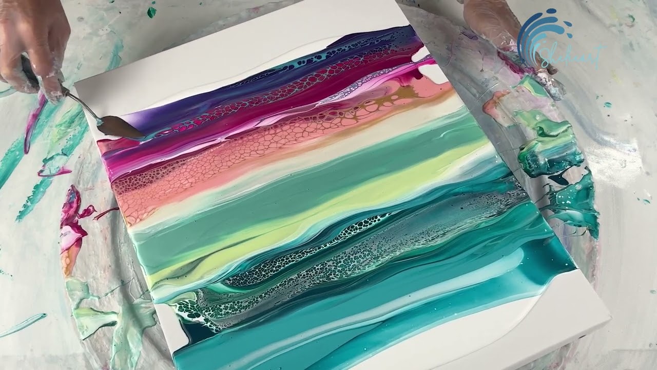 528. Sheleeart - Acrylic Fluid Art - Big Pastel Bloom Transfer
