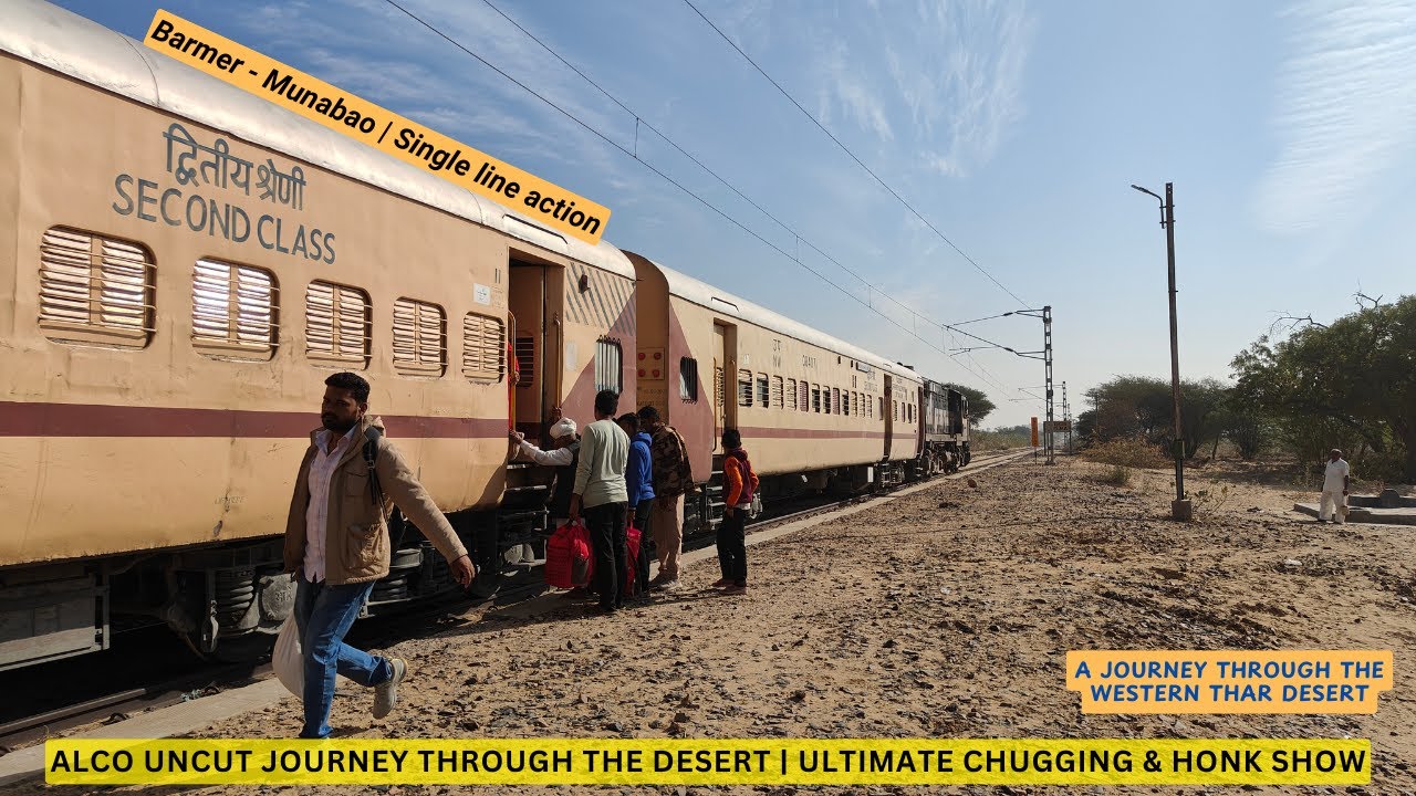 ABR WDM-3A uncut journey clip through desert; Awesome chugging& honk sounds | Gadra road to Gagariya