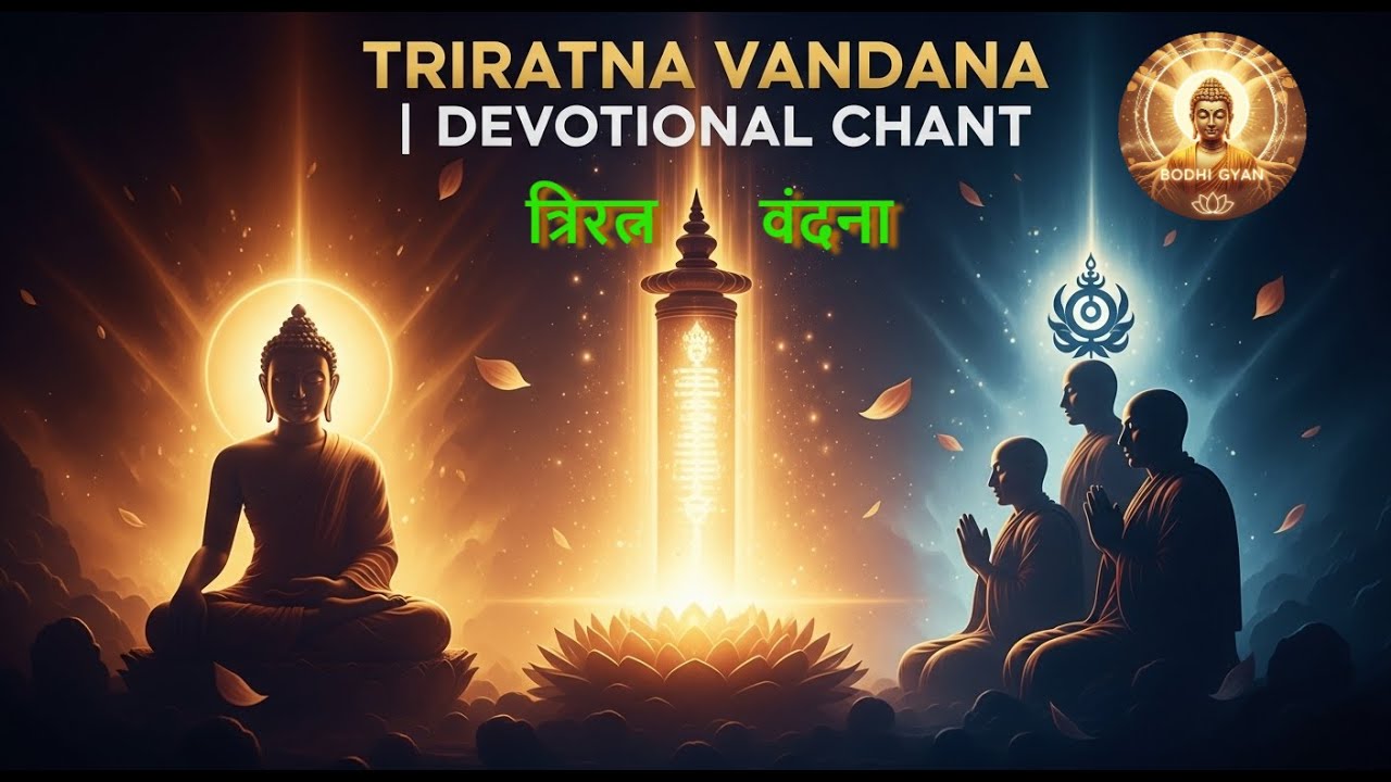 Triratna Vandana | त्रिरत्न वंदना– Buddhist Devotional Chant for Peace & Blessings  @Bodhi_Gyaan
