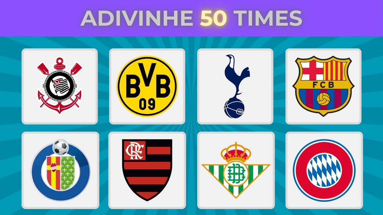 ⚽ADIVINHE 50 TIMES DE FUTEBOL PELO ESCUDO🛡️ | Quiz de Futebol