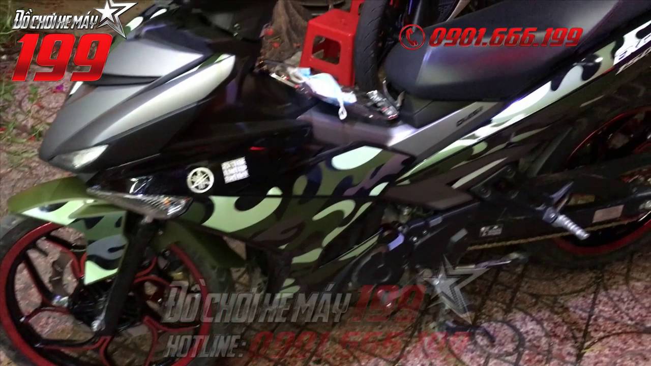 Cận cảnh Exciter 150 bản Camo l&ecirc;n m&acirc;m Asio