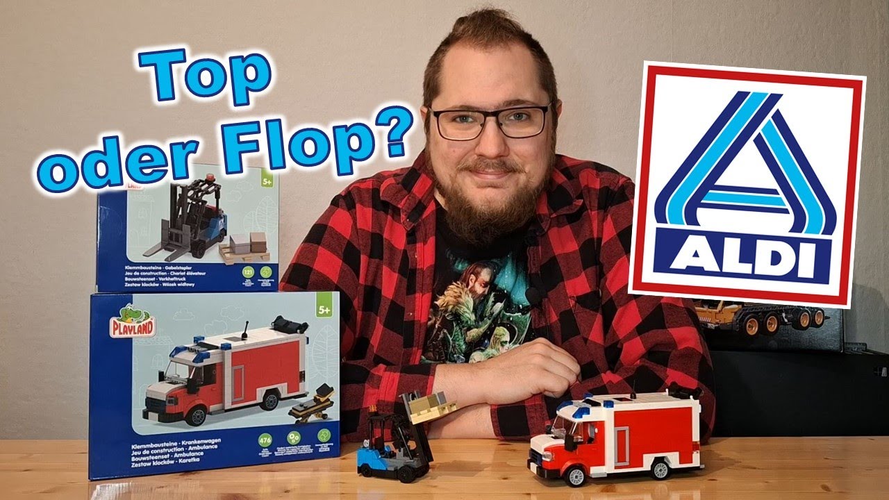 Premium-Qualität zum Discounter-Preis? – ALDI Playland Klemmbausteine Gabelstapler & Krankenwagen