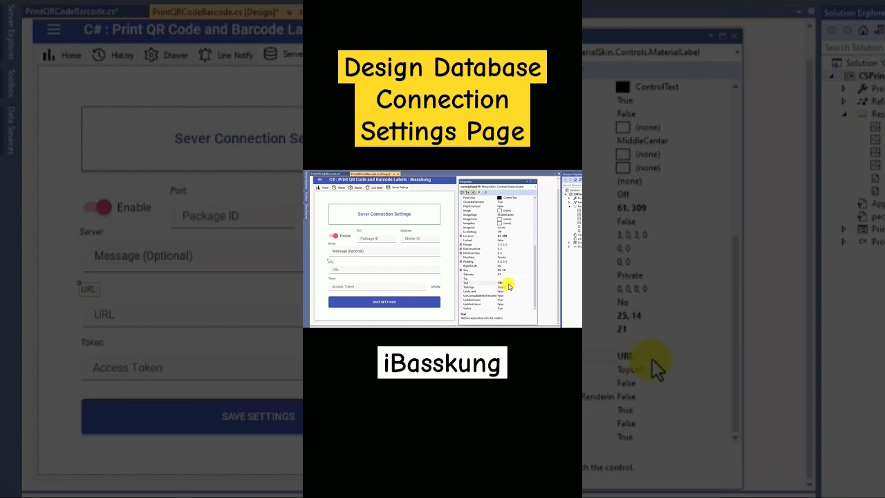 Designing Database Connection Settings Page (English Audio) #shorts Part 6