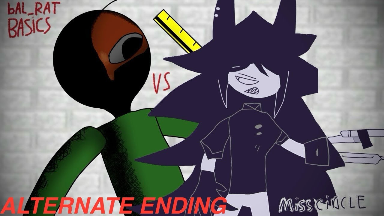 Miss Circle vs BAL_RAT BASICS [ALTERNATE ENDING] (Stick-nodes) Baldi’s Basics horror mod  