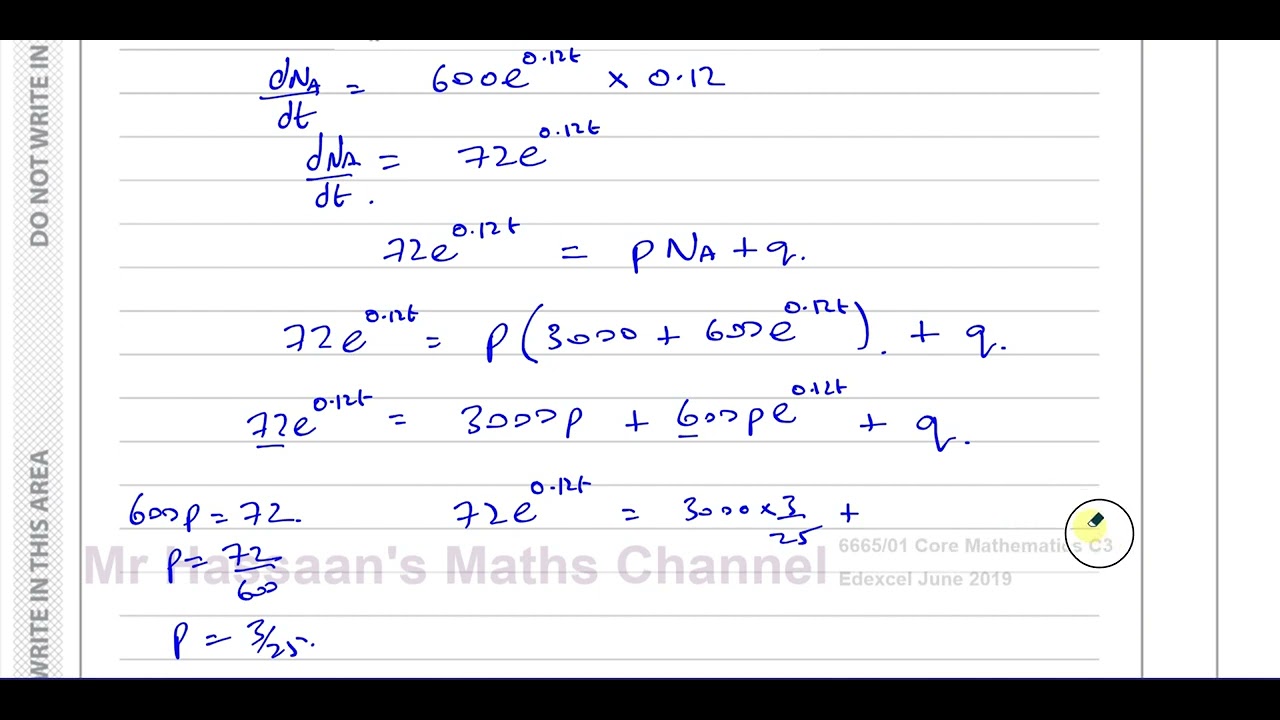 [P3] C3, (GCE), 6665/01, June 2019, Q8, Exponentials & Logarithms