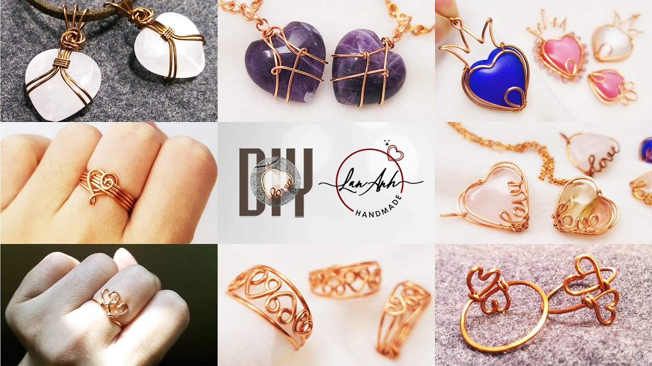 8 making wire wrap undrilled heart stones and heart ring |  simple heart tutorial