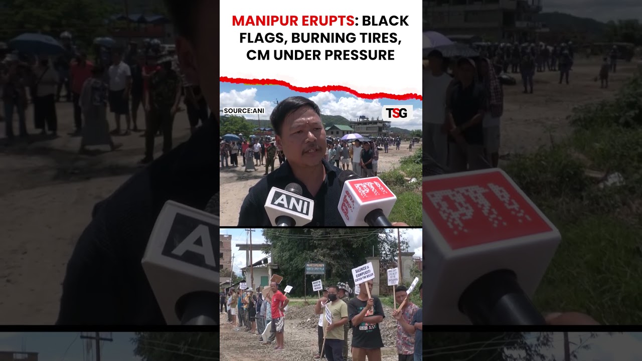 Manipur CM Faces Heat: Black Flags, Burning Tires As Convoy Passes Makhan | TSG