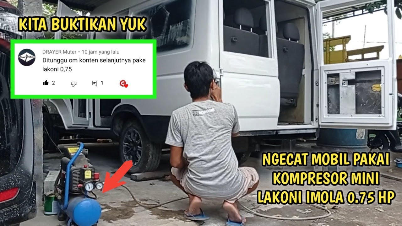 LIVE - Ngecat Mobil Pakai Kompresor Lakoni 0.75 HP Mampukah ?
