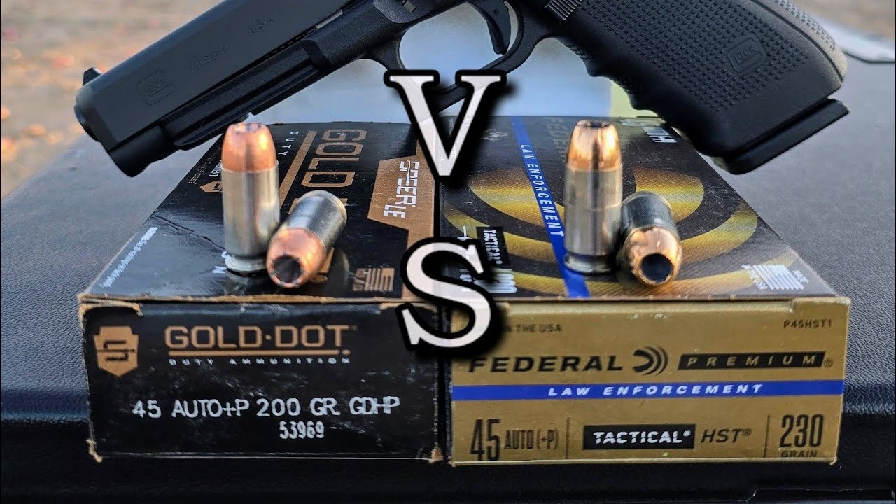 .45 auto +P |Speer Gold Dot против Federal HST| Тест баллистического геля