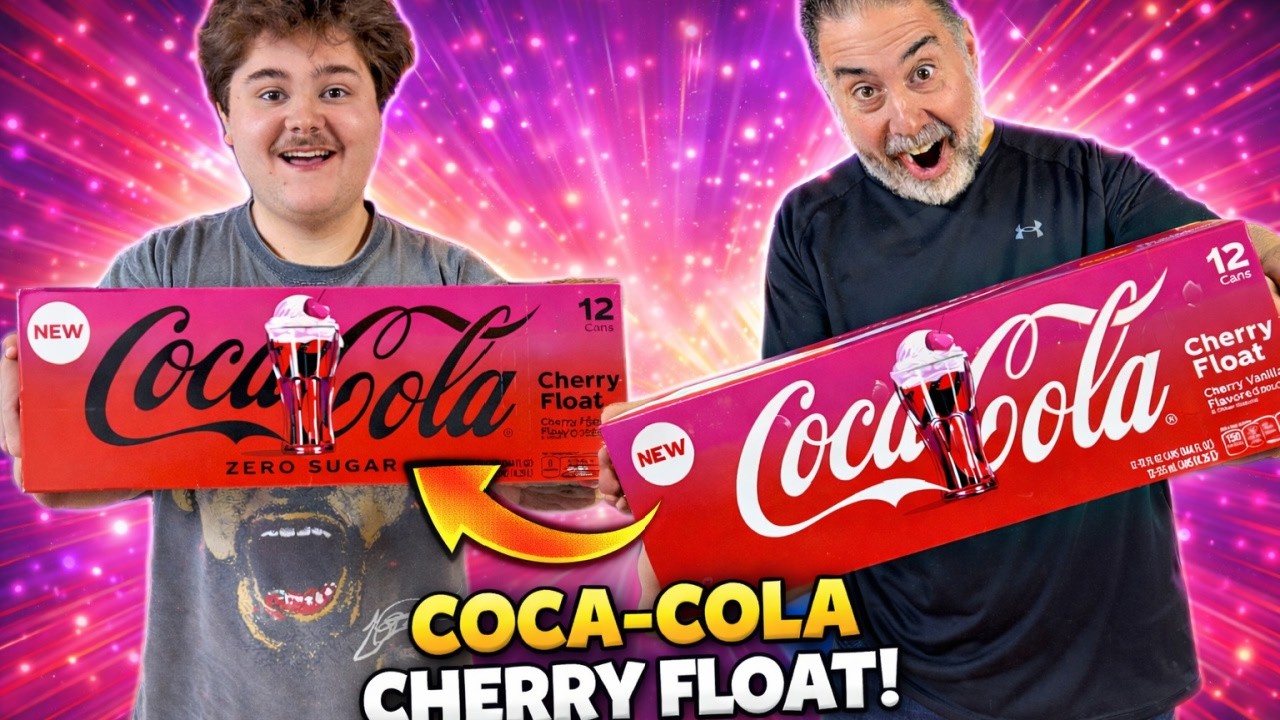 We Tried NEW Coca-Cola Cherry Float (Full vs Zero Sugar) — Worth It?!