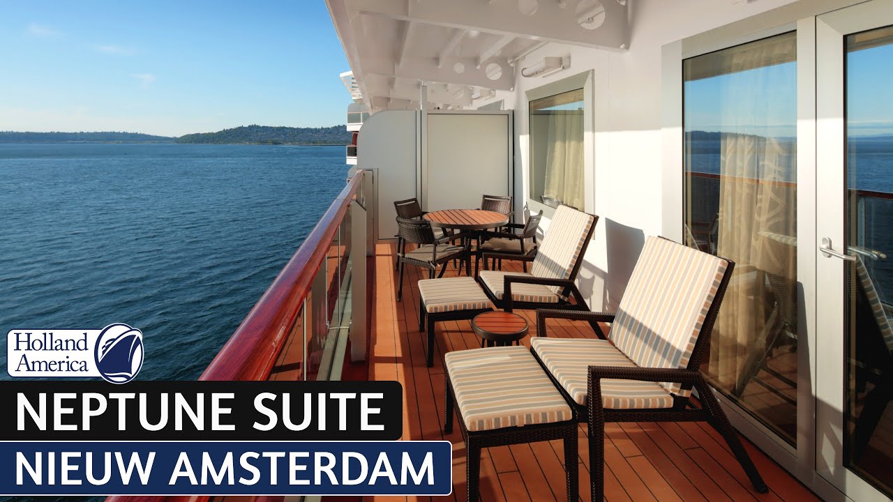 HAL Nieuw Amsterdam | Neptune Suite Walkthrough Tour & Review 4K | Holland America Cruise Line