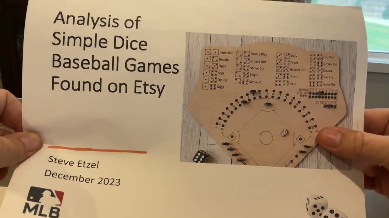 Analysis of Simple Dice Baseball Games Found on Etsy