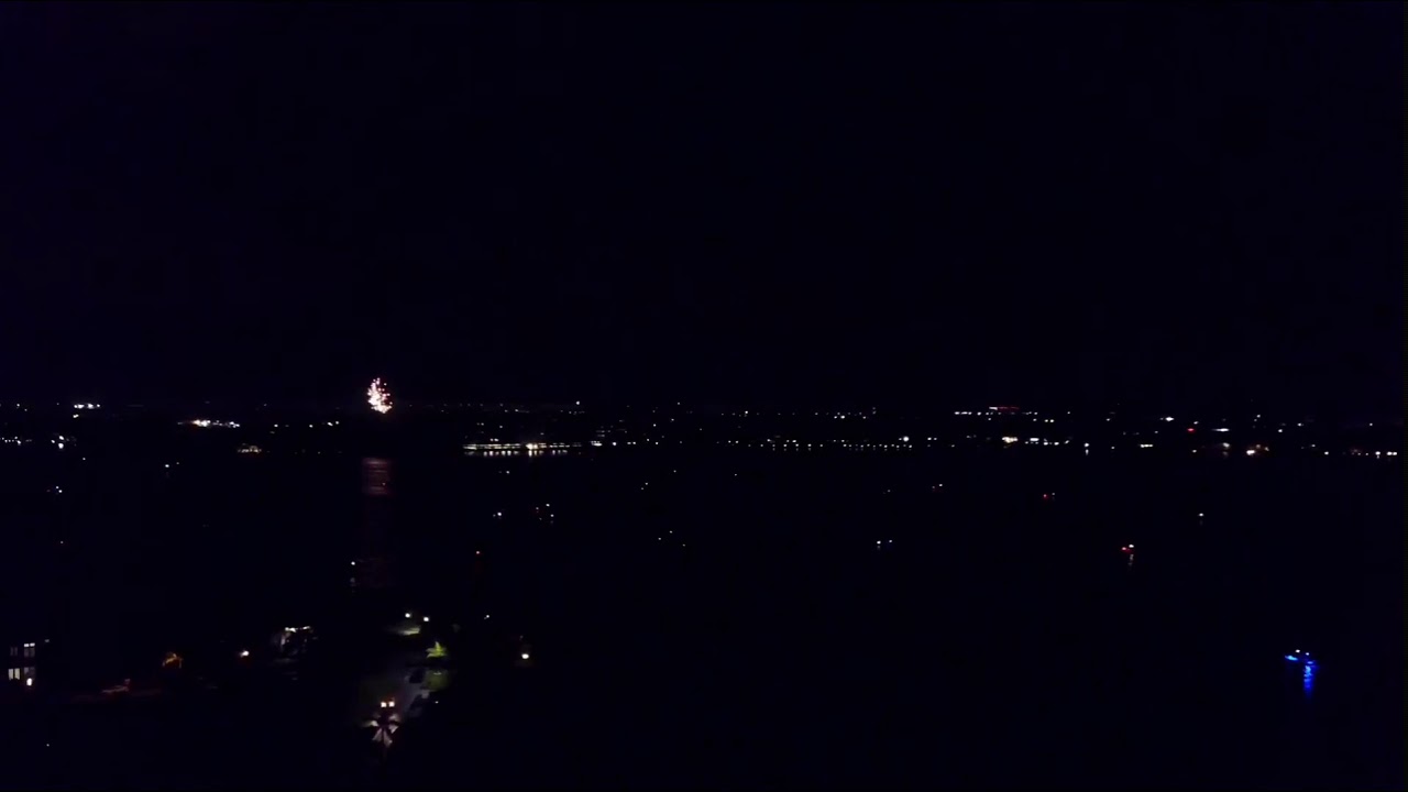 Cape Coral Florida Fireworks and Lightning During 4th of July