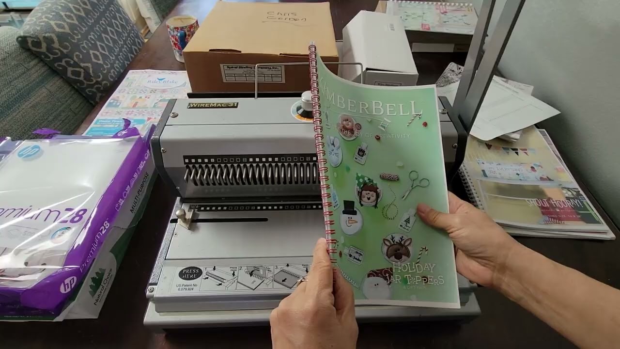 Jeanne shows you how she wire binds her instruction books with her Akiles Wiremac 31