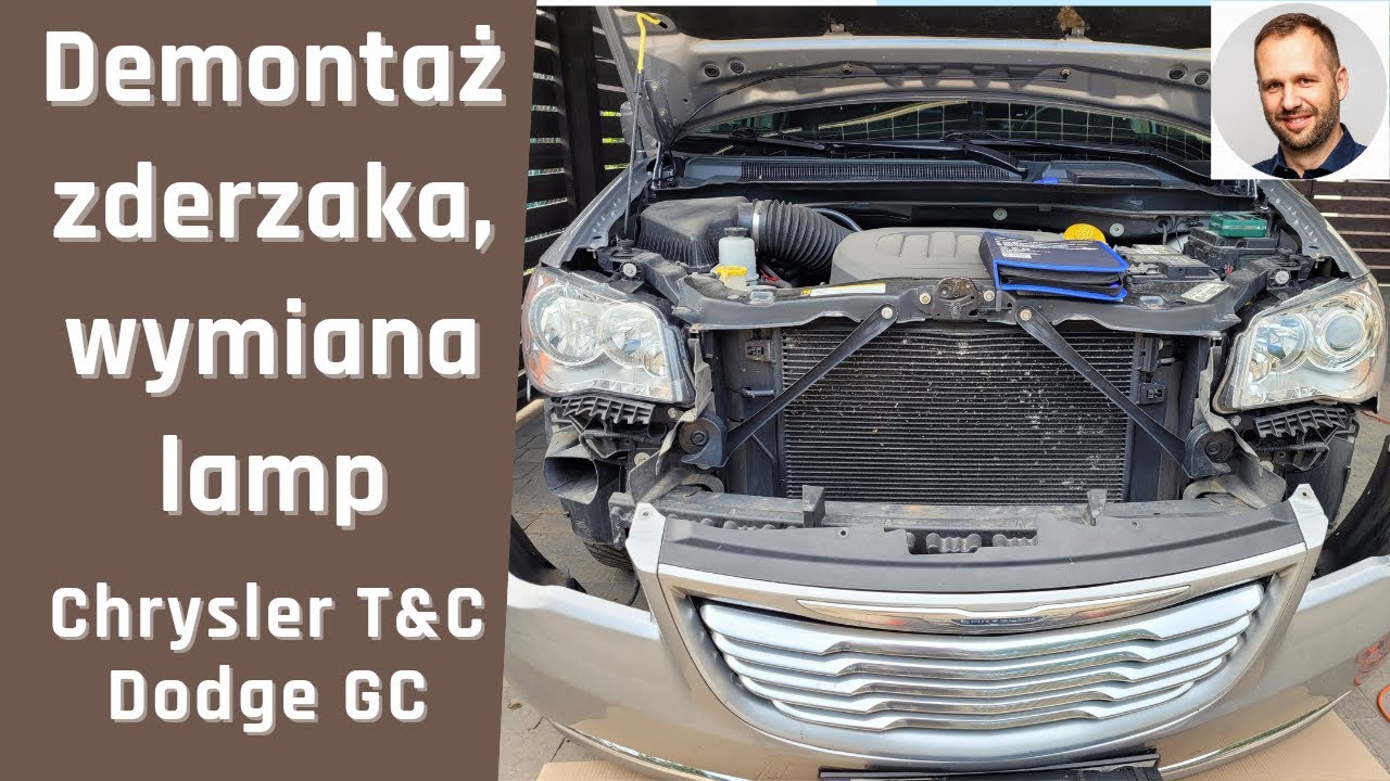 Demontaż i montaż zderzaka, lamp Xenon, BiLED Chrysler T&C, Dodge Grand Caravan, Lancia Voyager