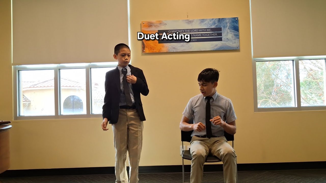 Our son and his friend did well on their humerous duet acting to God's glory!