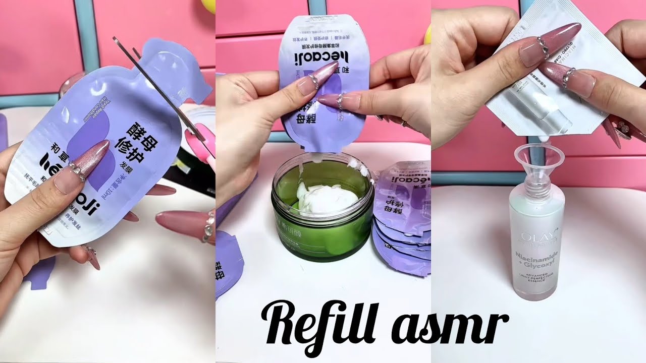 (ASMR)Refill asmr ✨️ subscribe for more #asmrcommunity #asmr #refil #skincare #satisfyingasmr #relax