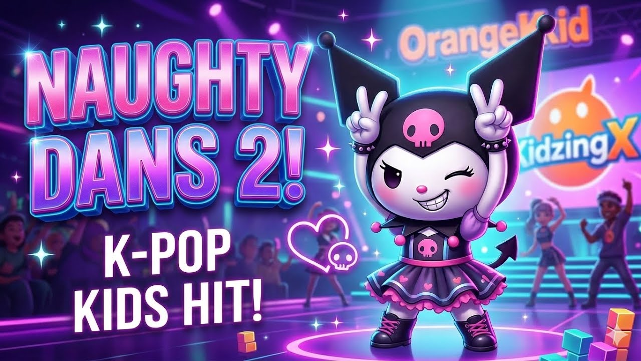 NAUGHTY DANCE! 🖤 Kuromi Dance 2 - Official Music Video | Kids K-Pop Challenge 2026