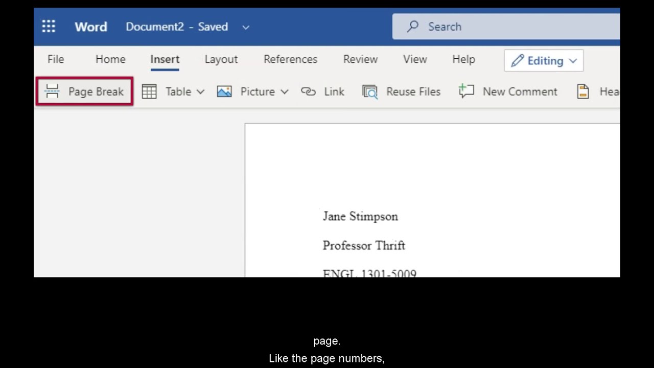 Format an Office 365 Document in MLA