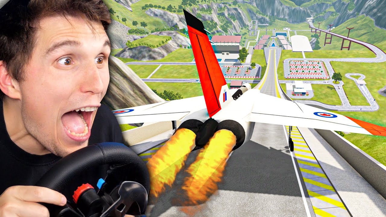 Was passiert, wenn ein Flugzeug &uuml;ber die XXL Sprungschanze fliegt? | BeamNG