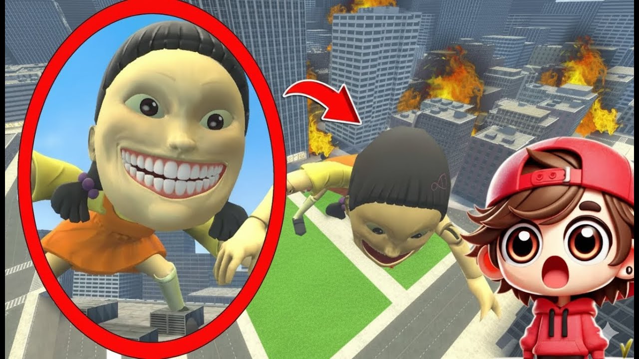 My drone CATCHES SUPER DOLL SQUID GAME GIANT SHIN TAPES in REAL LIFE in Garry's Mod