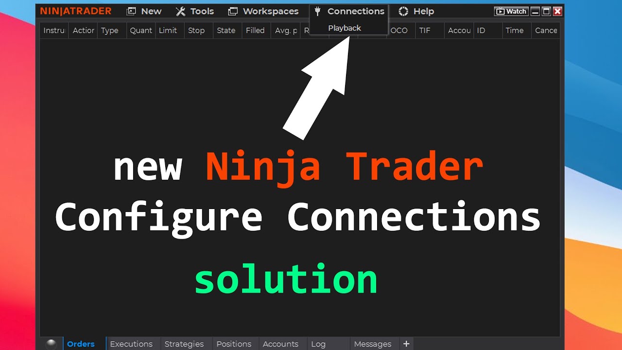 How to Enable Connections Options in NinjaTrader Latest Version ( 8.1.1 or later )
