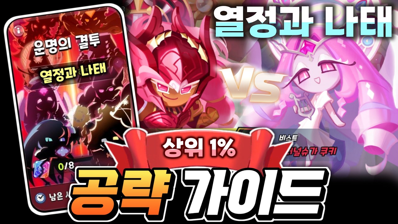 운명의 결투 열정과 나태 시즌 기록 상위 1%보상 쿠키 버프 추천 공략가이드