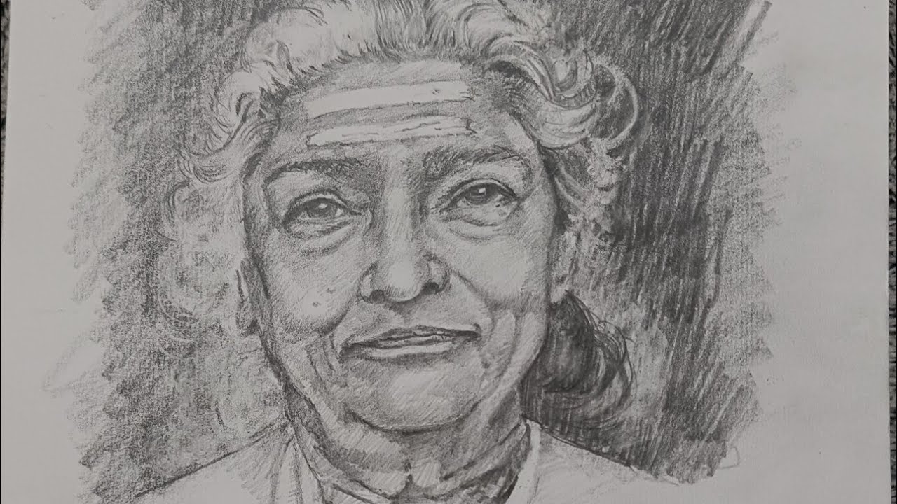 let's draw S. Janaki amma famous south indian singer 