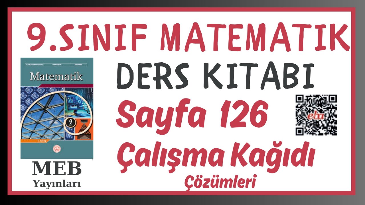 9.Sınıf Matematik Kitabı Sayfa 126 Karekod Çalışma Kağıdı Çözümleri