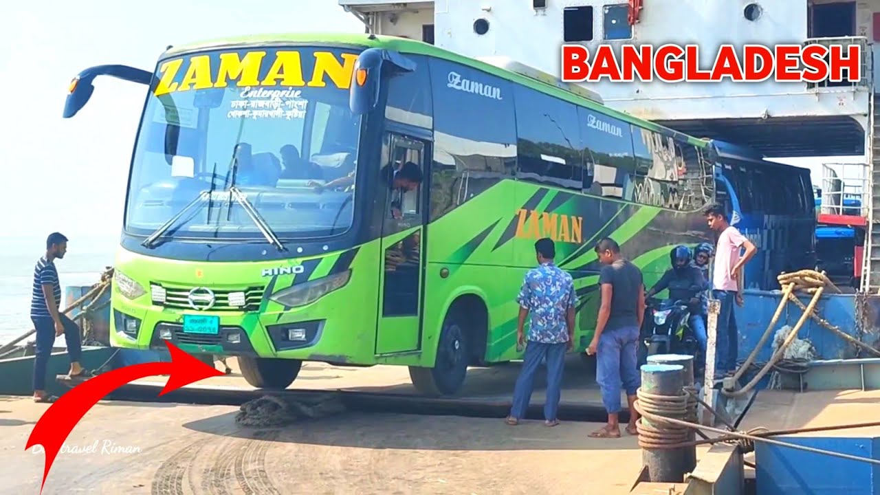 বাস ও ট্র্যাক লোড হচ্ছে পাটুরিয়া লঞ্চ ফেরি টার্মিনাল হল ভিডিও মুভমেন্ট I Ferry Ghat