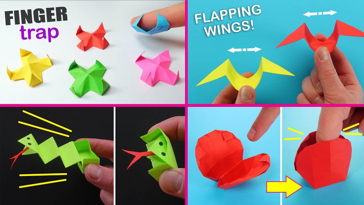 Funny Craft Ideas To Do When You Are Bored. Origami moving paper toys. Paper toys antistress.