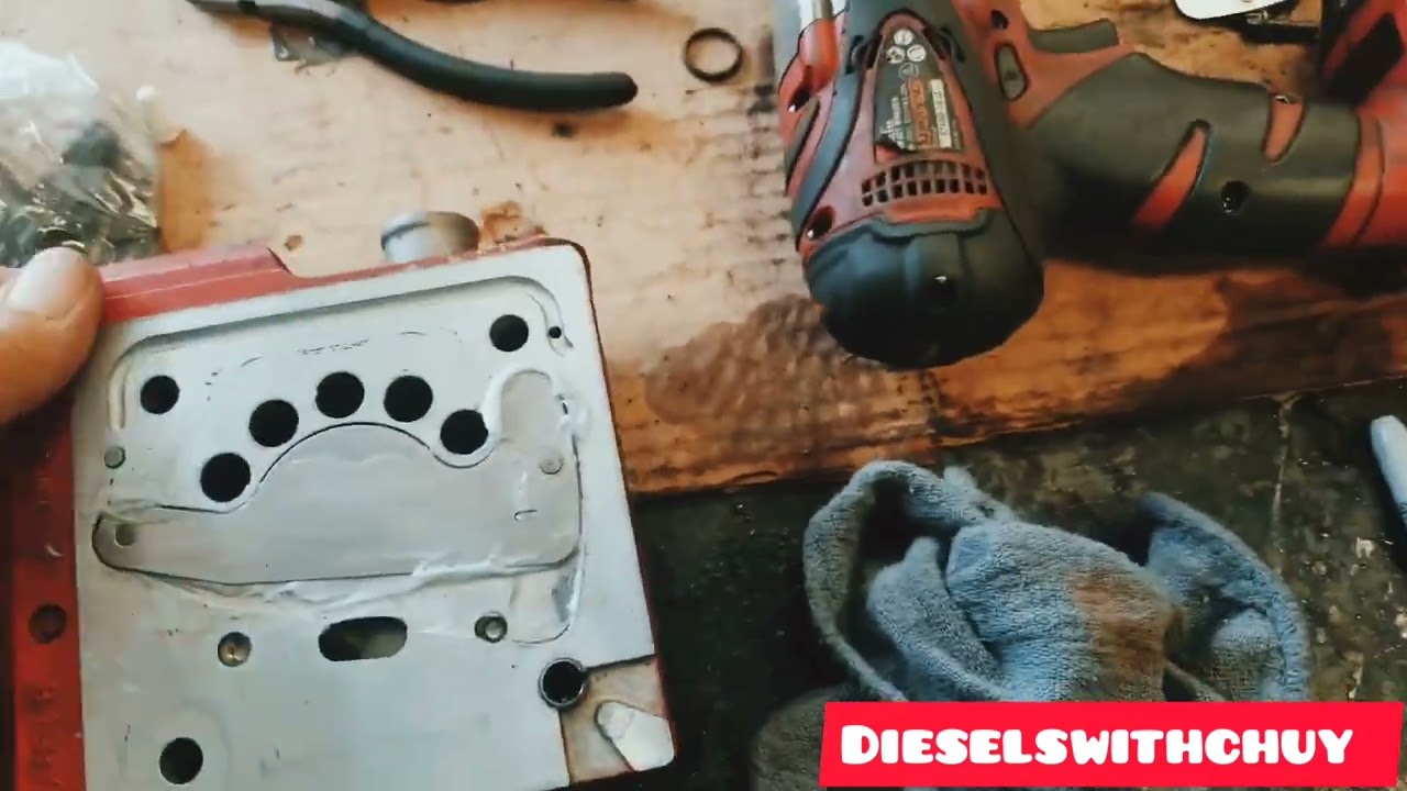 CUMMINS ISX SINGLE CAM AIR COMPRESSOR HEAD REBUILD, REPARACION DE CABEZA DE COMPRESOR PARTE#2