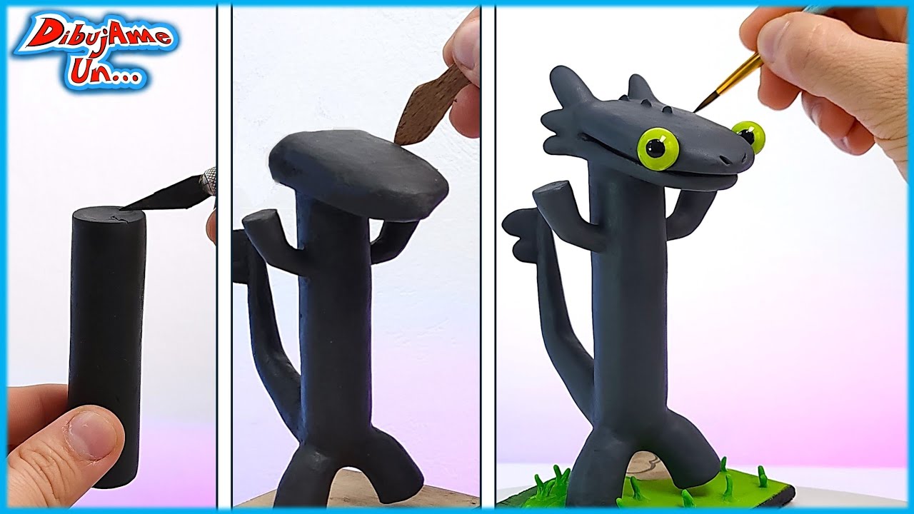 Como hacer MEME CHIMUELO Bailando Escultura de Plastilina | Toothless Dancing Meme clay. DibujAme Un