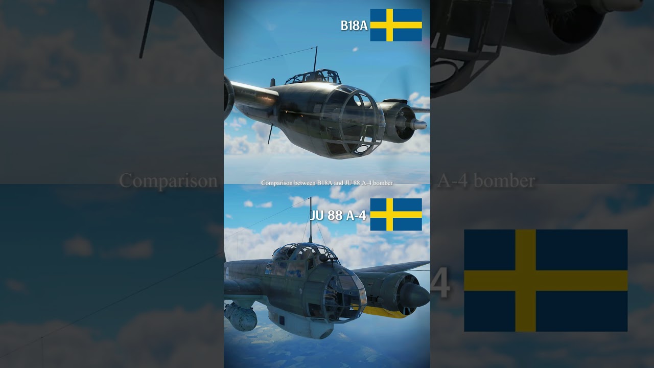 Sweden B18A vs. Sweden Ju 88 A-4 Nose Machine Gun Comparison #warthunder