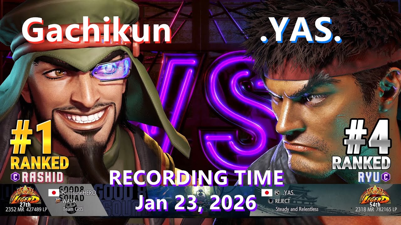 SF6⚡Gachikun (#1 Ranked Rashid) vs YAS (#4 Ranked Ryu)⚡High Level Gameplay