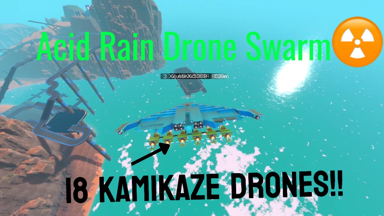 Stealth Bomber launches Drone Swarms in Trailmakers