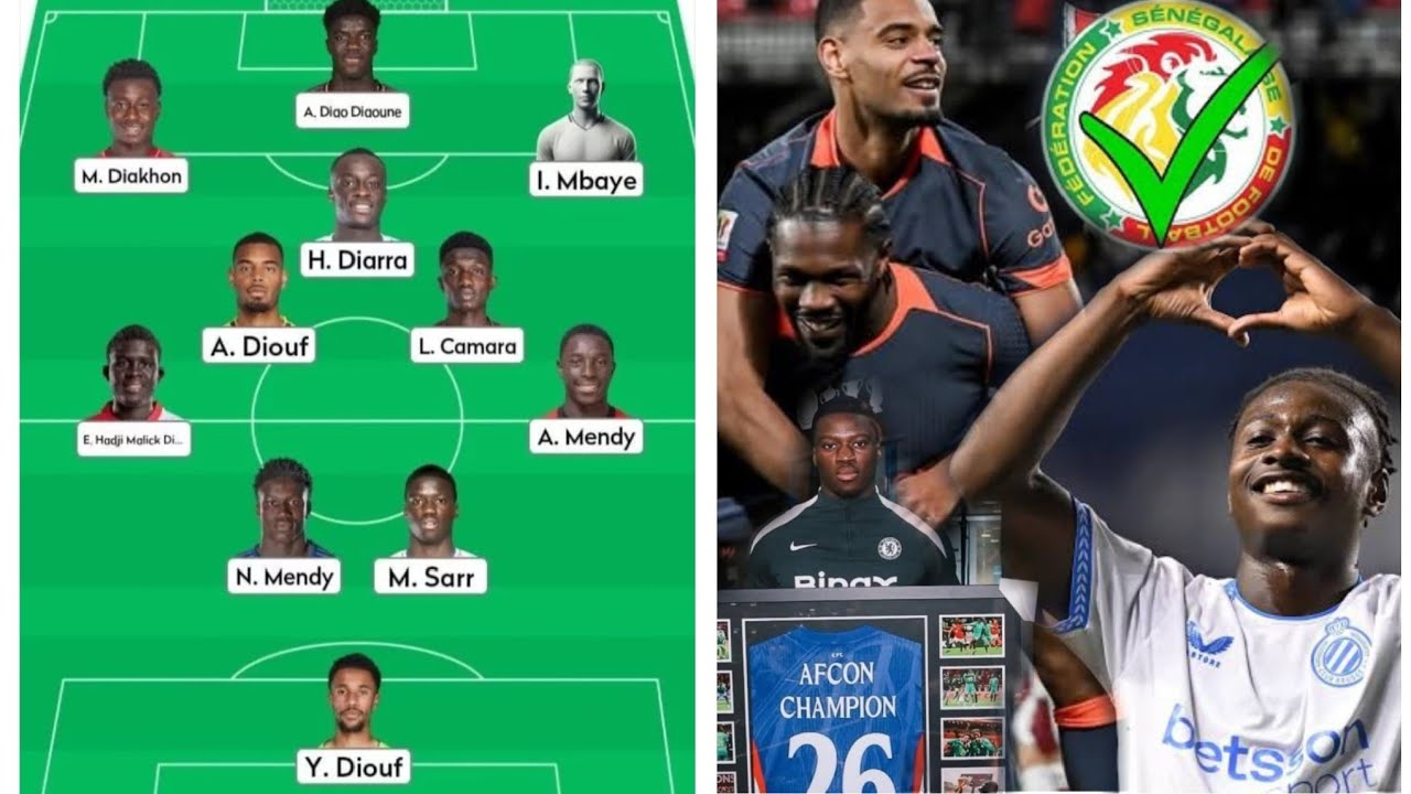 Senegal U 23 avec Andy Diouf, Mamadou Diakhon, Mamadou Sarr 