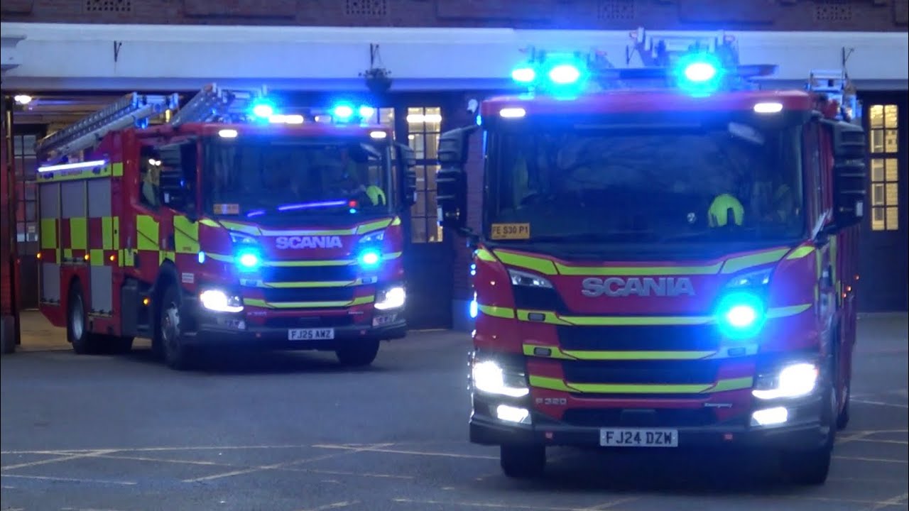 Leicestershire Fire & Rescue Service, Leicester Central, Double Pump (S30P1, S30P2), turnout
