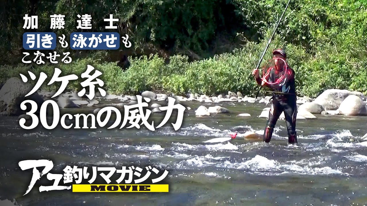 加藤達士 引きも泳がせもこなせるツケ糸30cmの威力［アユ釣りマガジンMOVIE］