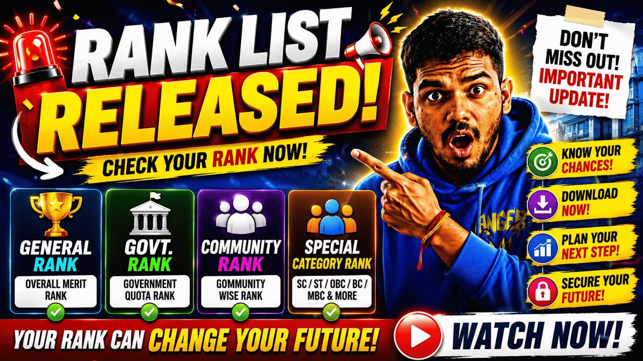 😱 Rank List Released! How to Check Which College You&rsquo;ll Get + Community Rank Explained 🔥