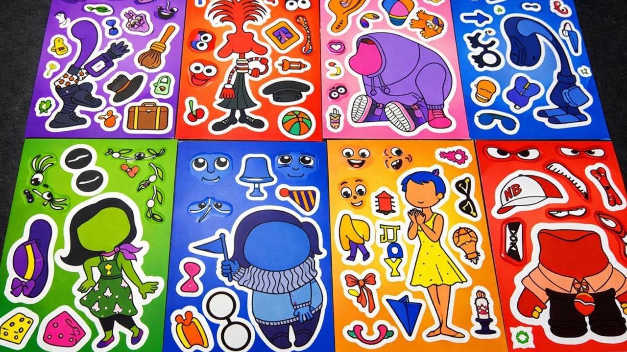 Paper diy Make Inside Out 2 Emotion Stickers 😄 DIY Silly Faces with Joy, Sadness, Anxiety Sticker