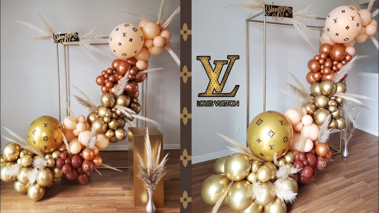 COMO HACER ARCO ORGANICO  CON GLOBOS *FIESTA LOUIS VUITTON *NUEVA TENDENCIA FACIL Y ECONOMICO