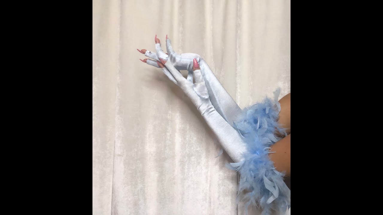 DIY Burlesque disco diva feather gloves