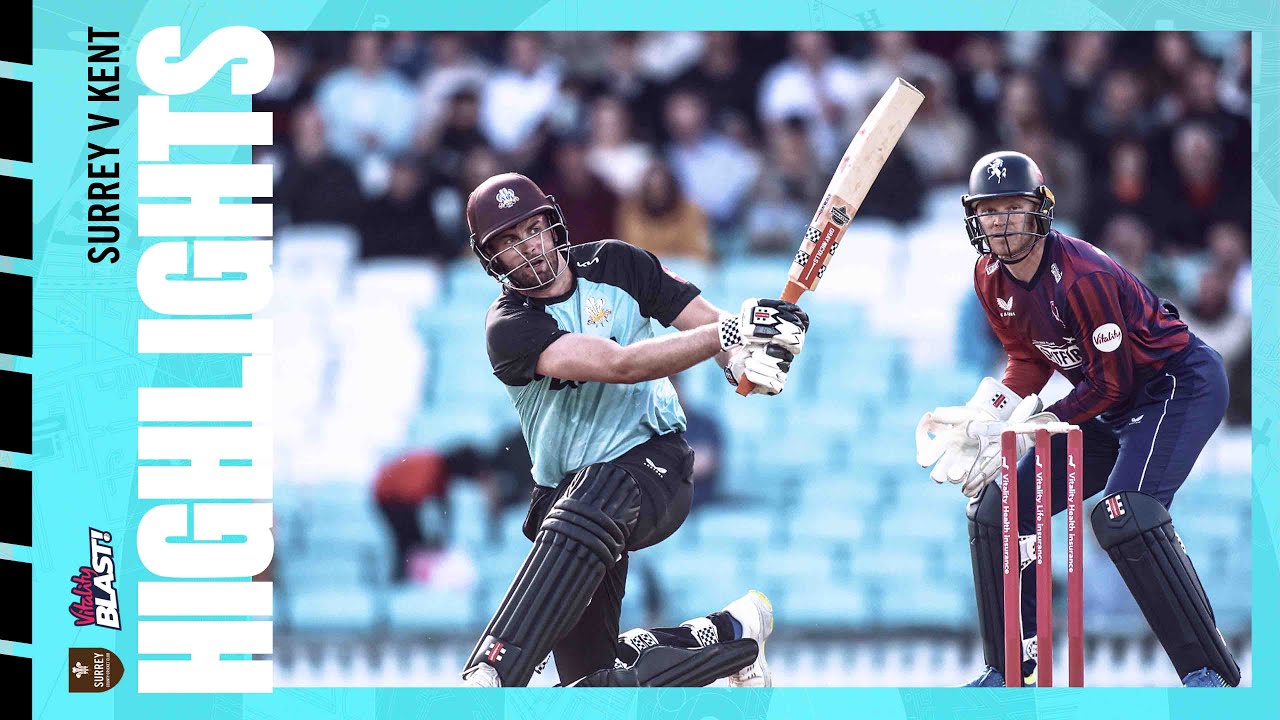 HIGHLIGHTS: Surrey beat Kent(DLS)  in tense rain-affected match to stay top of the South Group