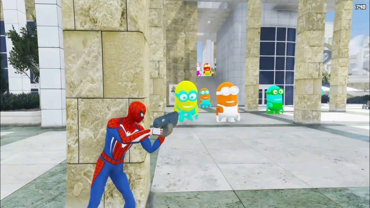 GTA 5 Epic Ragdolls RED SPIDERMAN VS RED MINION VS GREEN MINION (Euphoria Physics & Funny Fails)#7