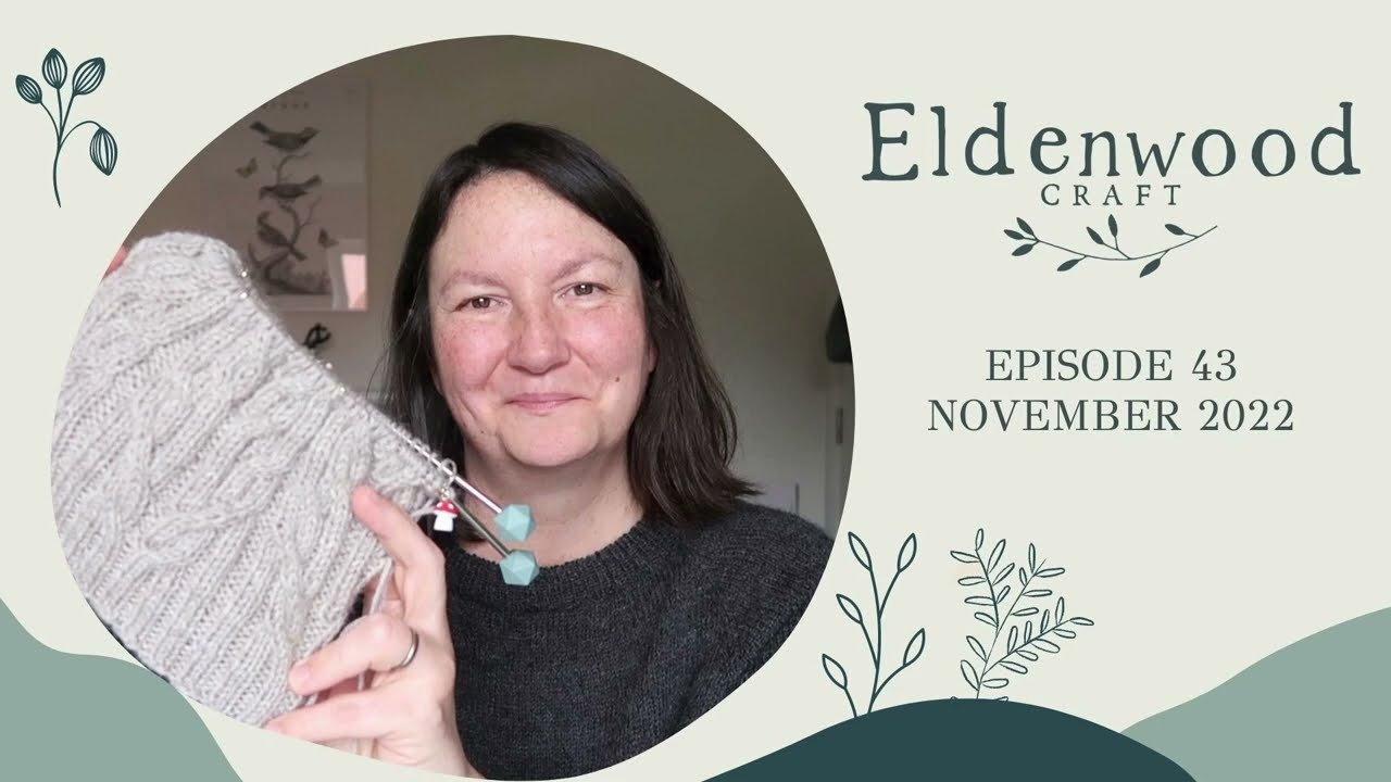 43. Hand knit sweaters, a blanket, Sophie Scarf, cabled hat, project bags and stitch markers