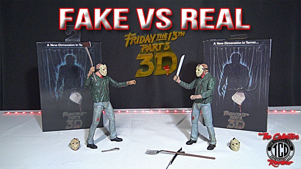 Fake Vs Real Friday The 13th 3D Jason Voorhees Neca Action Figure Review