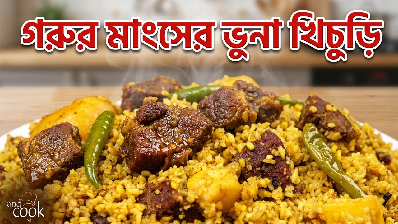 গরুর মাংসের ভুনা খিচুড়ি | Beef Bhuna Khichuri Recipe | Gorur Mangsher Khichuri । Beef Vuna Khichuri